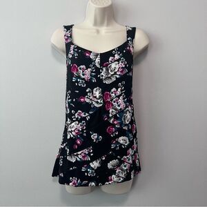 White House Black Market Sleeveless Floral Tiered Top Size XL